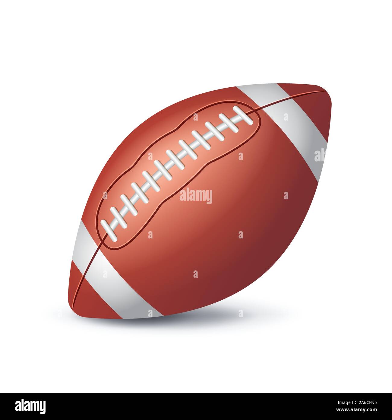 American Football Icona a sfera isolata su sfondo bianco, attrezzature sportive, illustrazione vettoriale Illustrazione Vettoriale