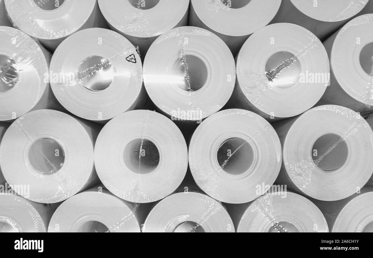 Rotoli di carta industriali Foto Stock