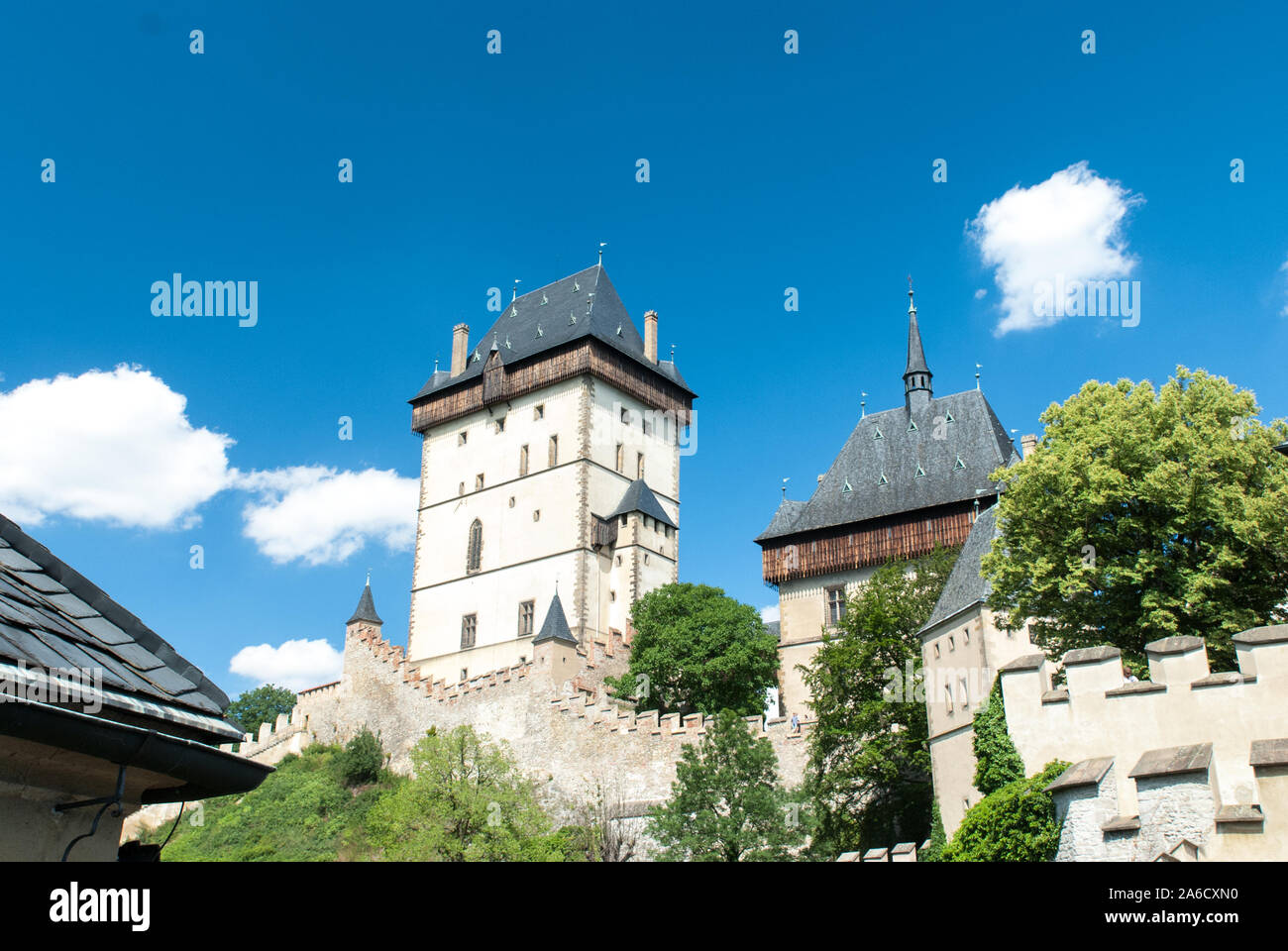 Il castello di Karlstejn, Repubblica Ceca Foto Stock