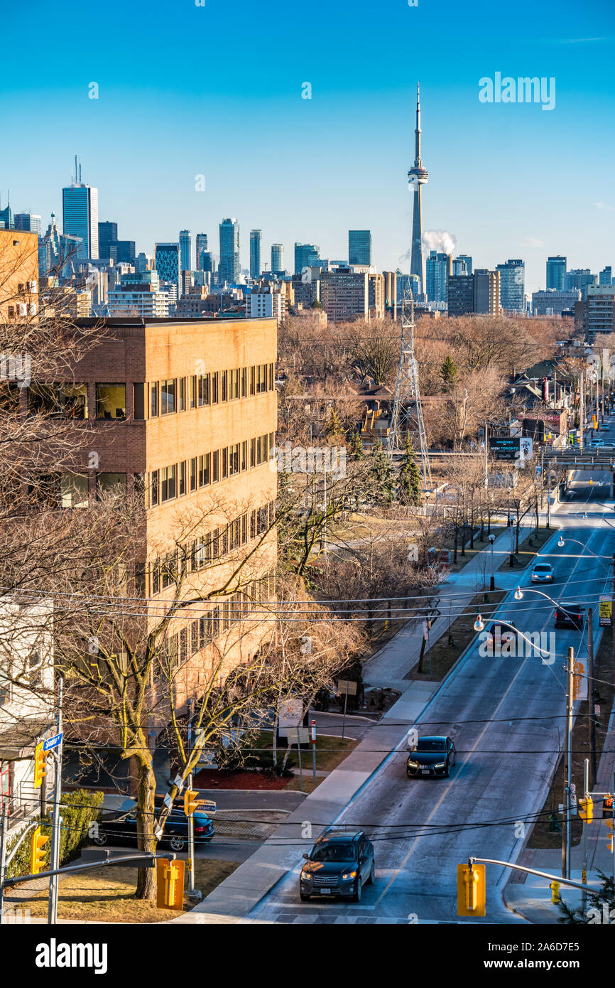 Spadina Rd e il centro cittadino di Toronto, Canada Foto Stock