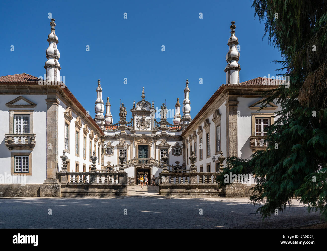 Vila Real, Portogallo - 13 August 2019: entrata principale del Palazzo Mateus in Vila Real, Portogallo Foto Stock