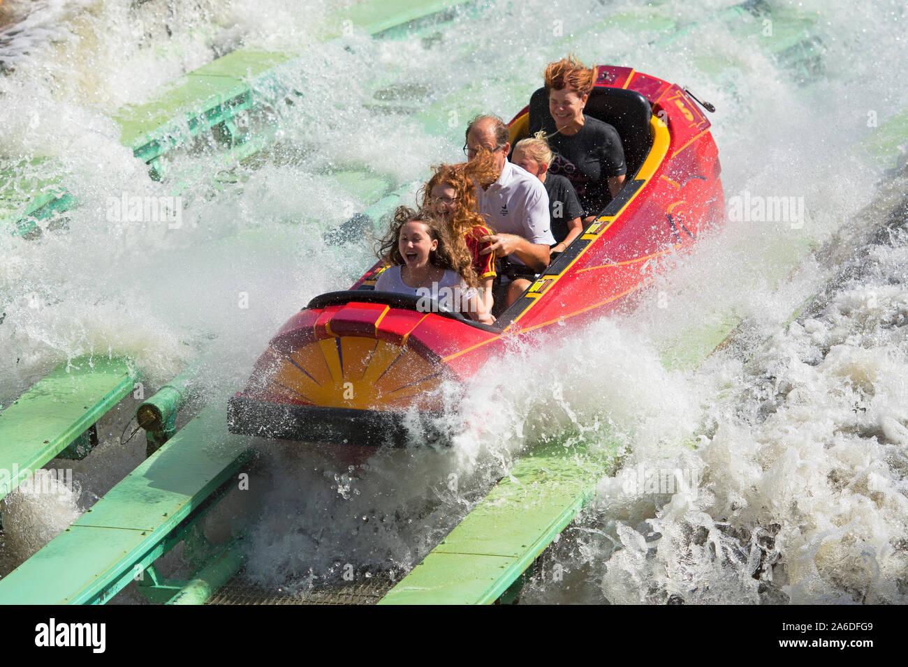 Dudley DoRight's Ripsaw Falls Water Ride, Isole di avventura, Universal Studios, Orlando, Florida Foto Stock