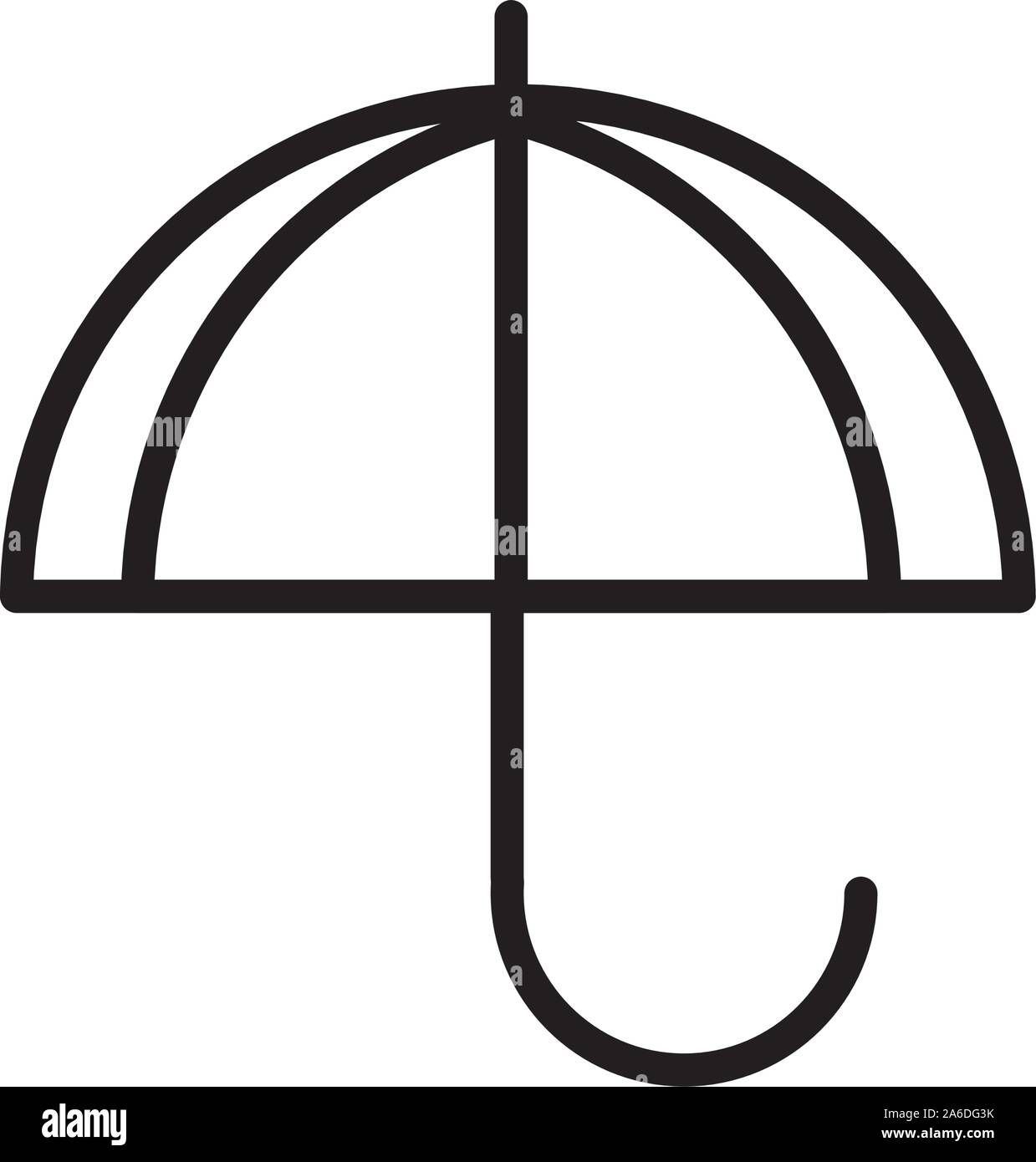 Ombrello segno icona consegna illustrazione vettoriale linea spessa Illustrazione Vettoriale