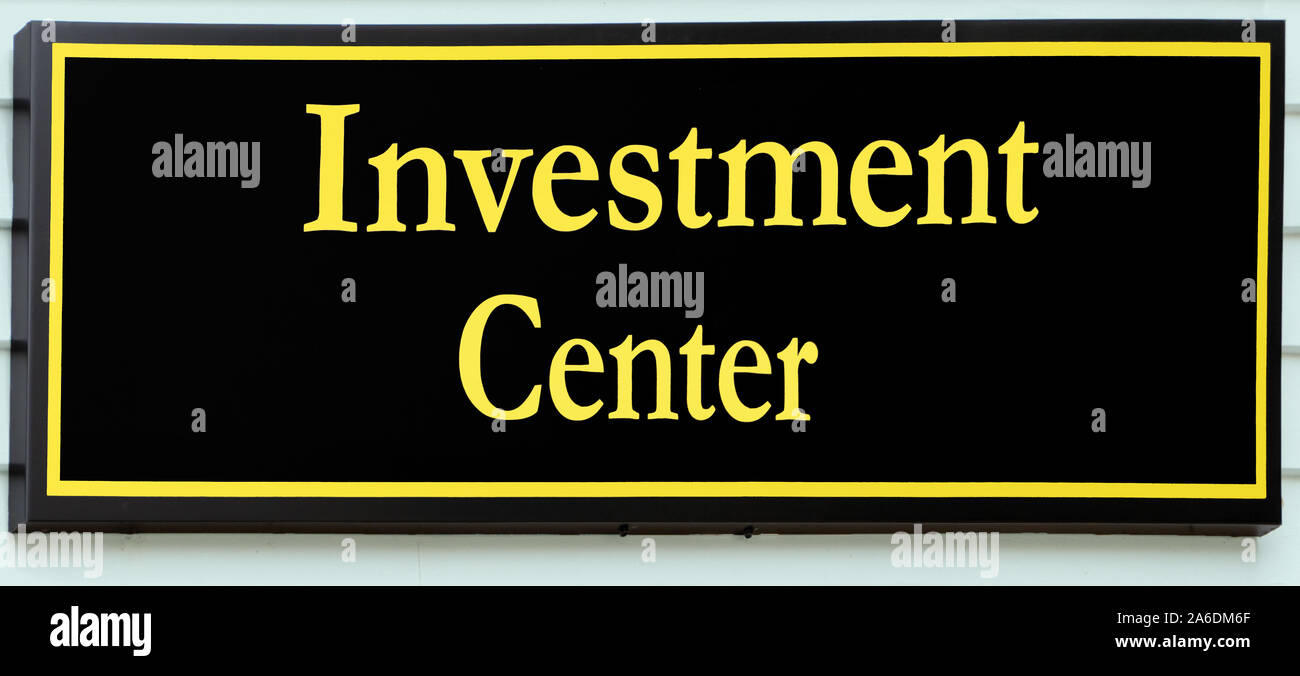 Centro di investimento segno Foto Stock