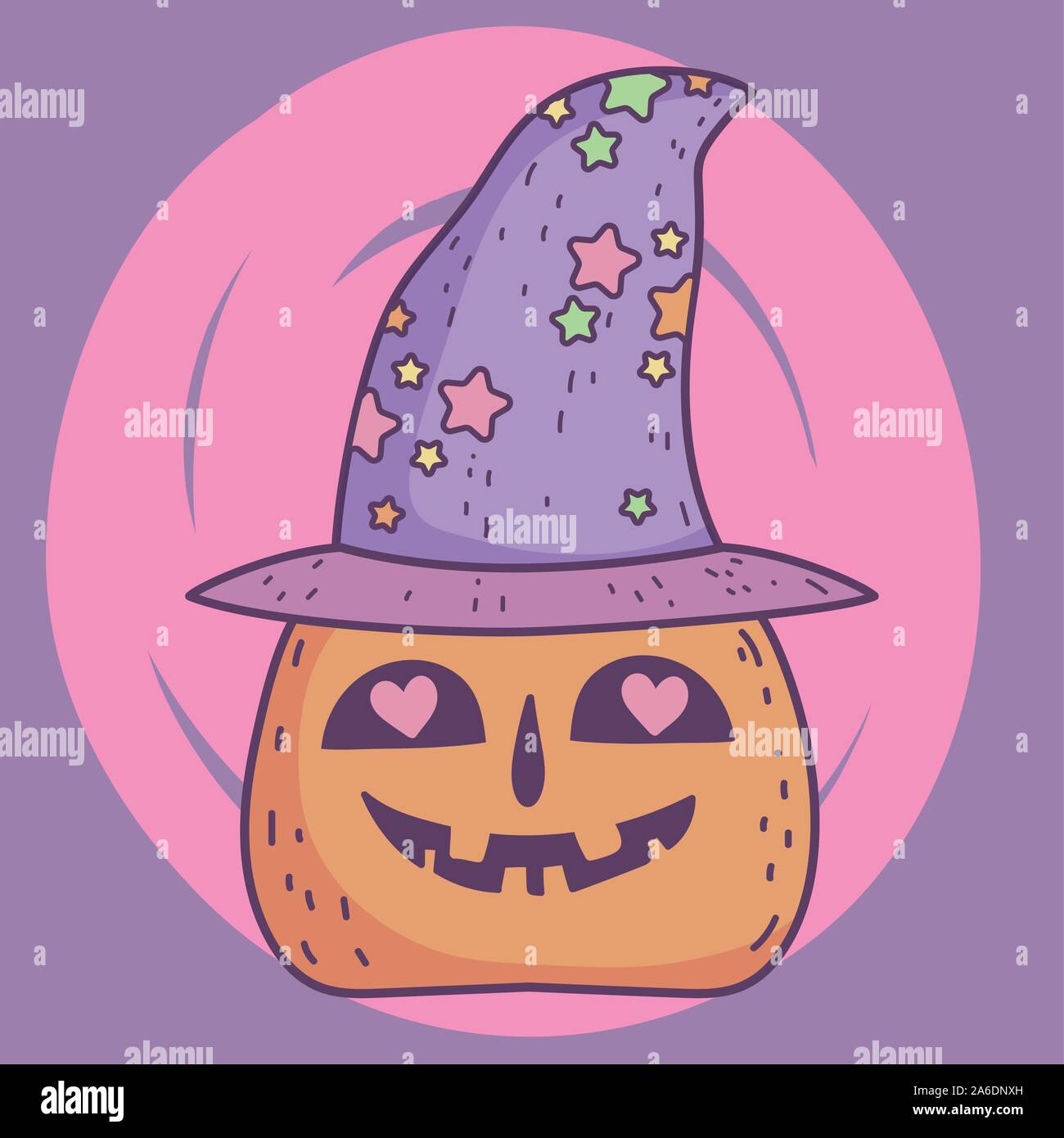 Happy halloween celebrazione incantevole con zucca hat illustrazione vettoriale Illustrazione Vettoriale