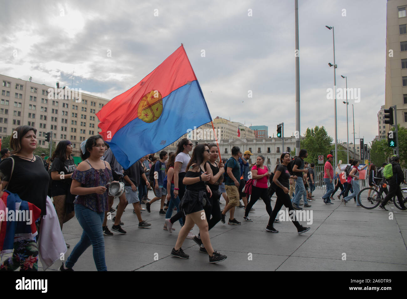 Il Cile proteste. La Marcha más grande de chile, più di 1 milioni di manifestanti Foto Stock