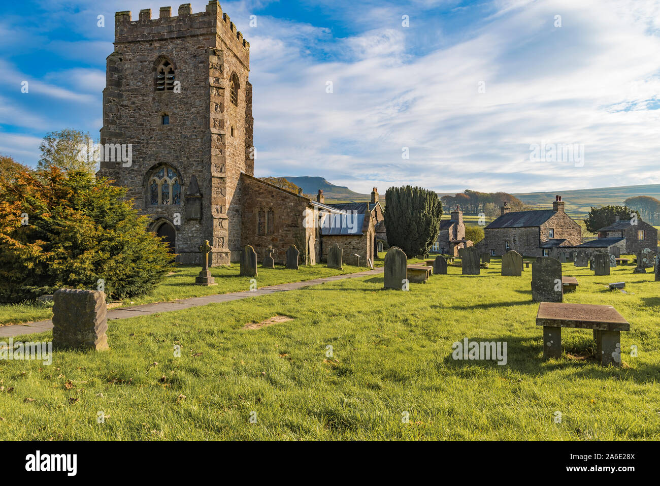 St Oswalds Chiesa, Horton in Ribblesdale, West Riding of Yorkshire, Inghilterra. Foto Stock