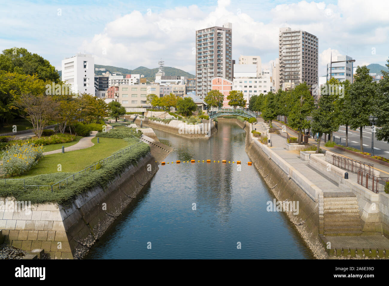 Canale d'acqua a Nagasaki, in Giappone Foto Stock