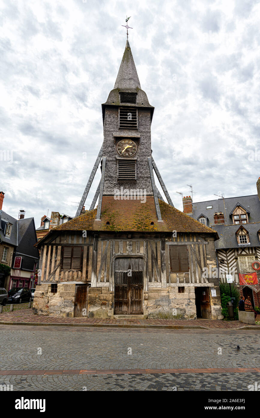 Il campanile della chiesa di Santa Caterina, Honfleur Normandia Francia Foto Stock
