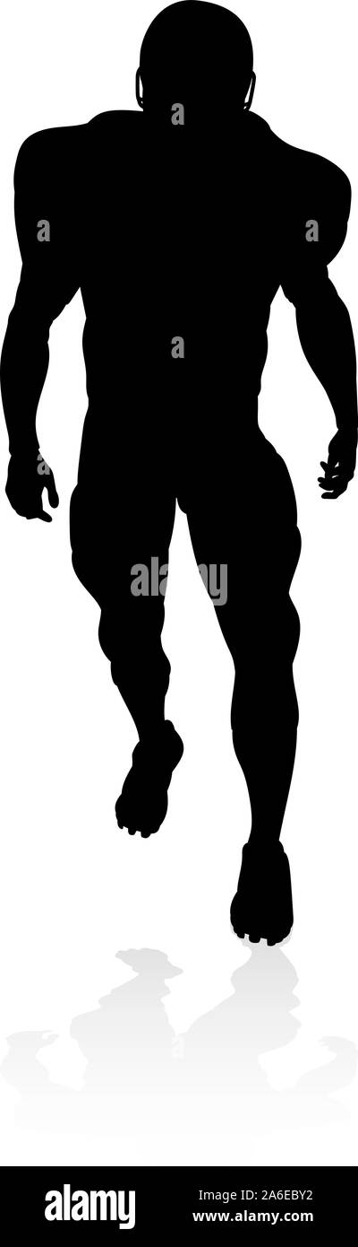 Silhouette giocatore di football americano Illustrazione Vettoriale