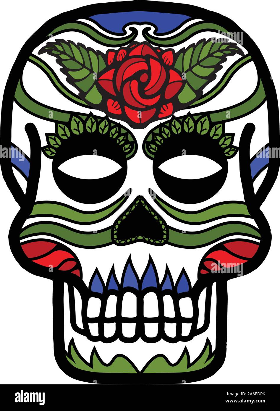 Calavera messicana cranio - dia de muertos Illustrazione Vettoriale