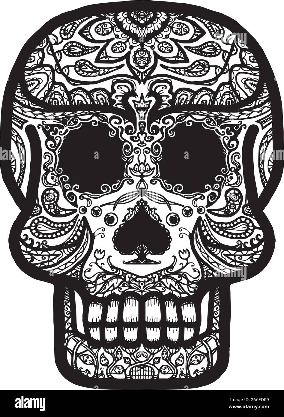 Calavera messicana cranio - dia de muertos Illustrazione Vettoriale