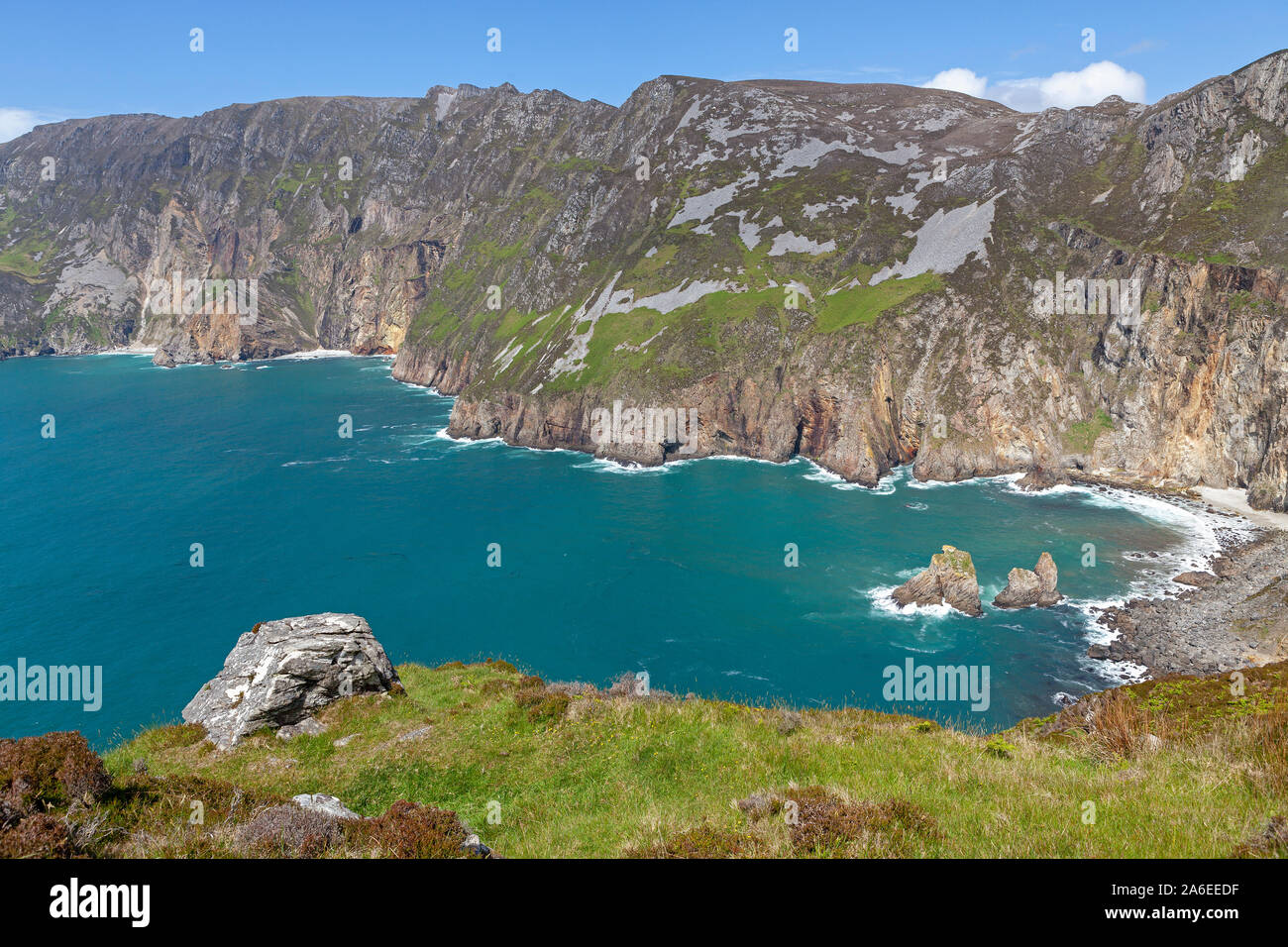 Una vista panoramica della Slieve campionati nella Contea di Donegal, Repubblica di Irlanda. Foto Stock