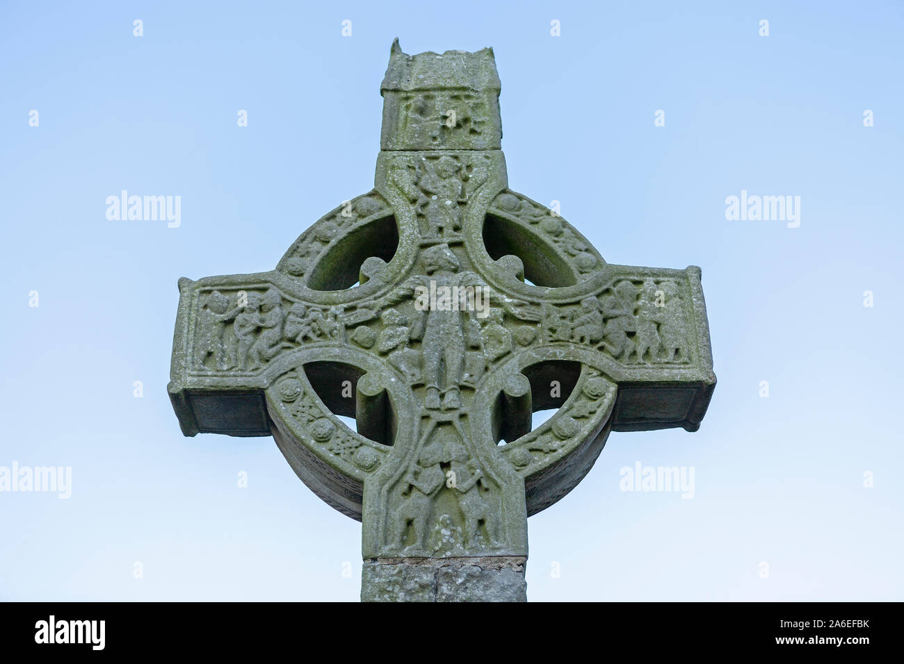 La Western Cross a Monasterboice, Repubblica di Irlanda. Foto Stock
