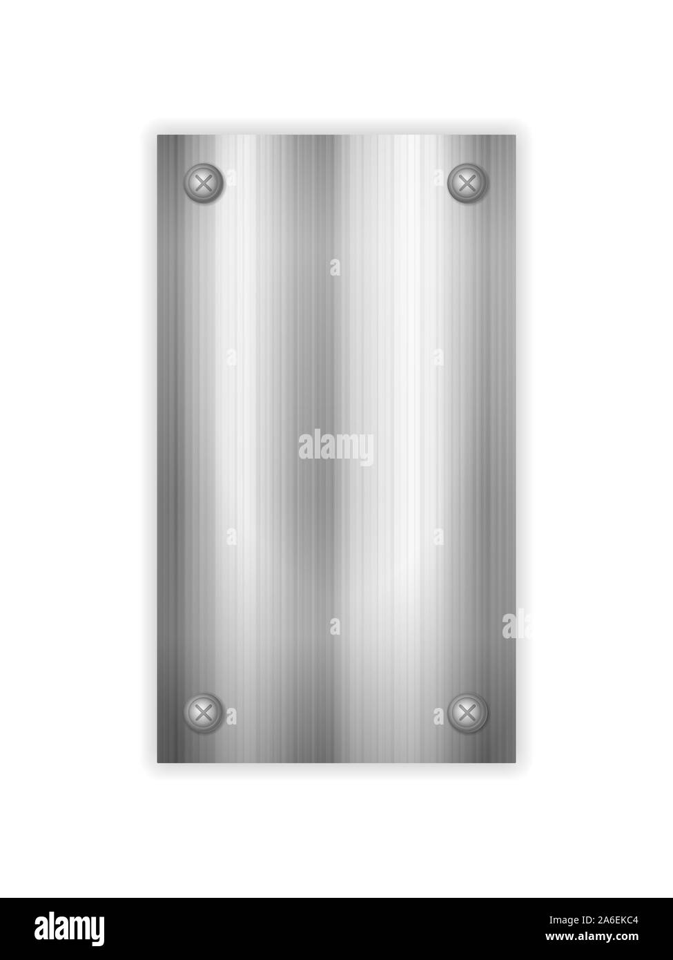 Foglio di metallo su uno sfondo bianco. Illustrazione Vettoriale. Foto Stock