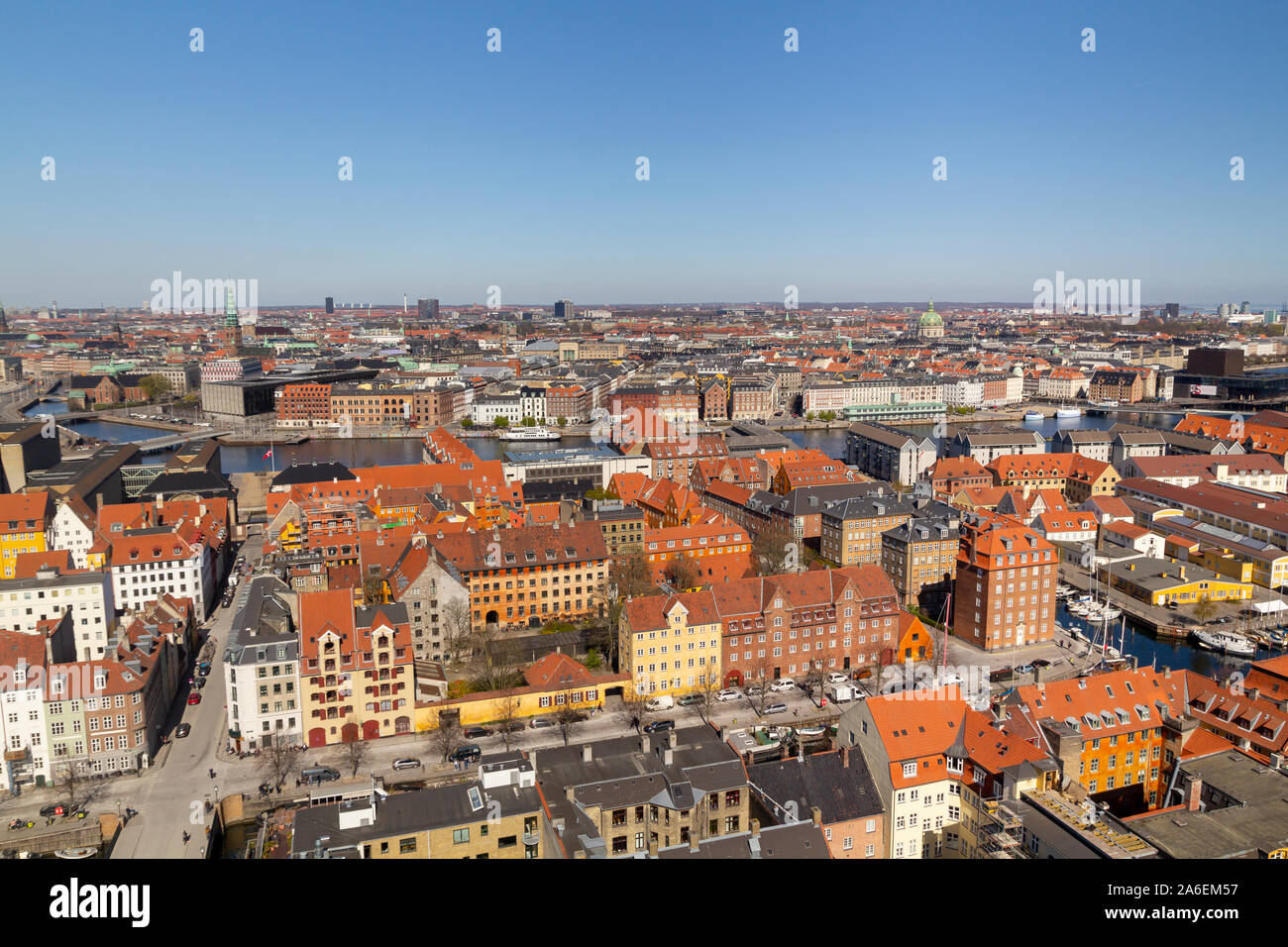 La città di Copenhagen vista dall'alto Foto Stock