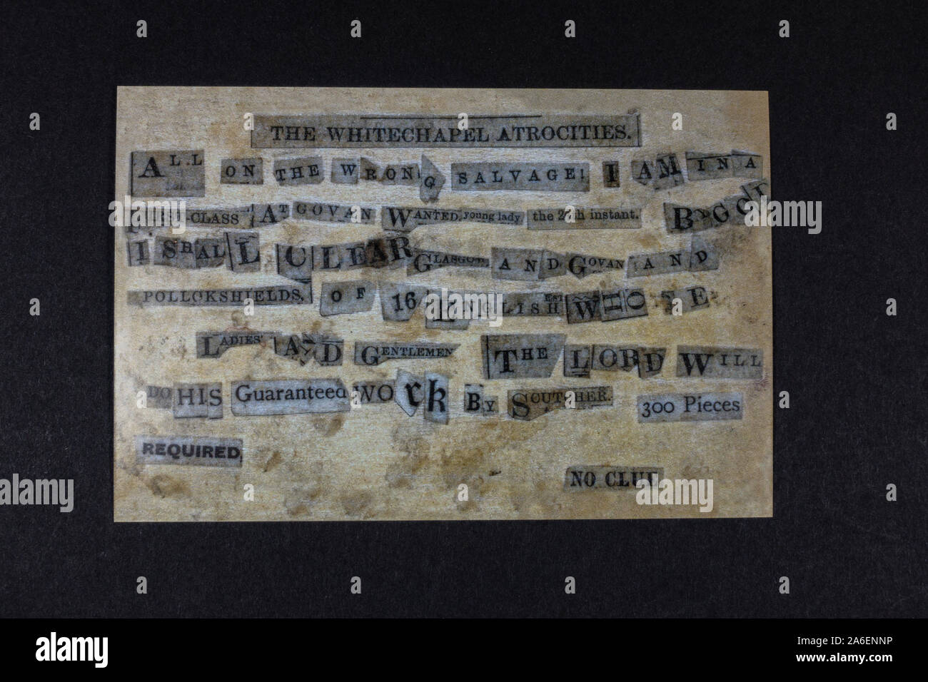 Replica cimeli relativi a Jack lo Squartatore: Lettera ricevuta dalla polizia Metropolitana, firmato 'Jack lo Squartatore'. Foto Stock