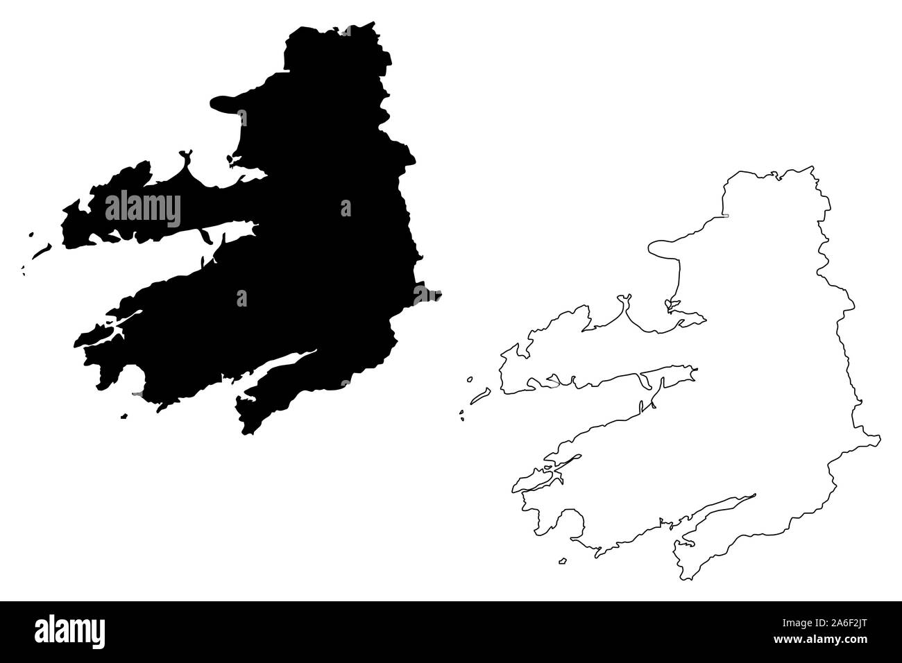 Kerry County Council (Repubblica di Irlanda, contee dell'Irlanda) mappa illustrazione vettoriale, scribble sketch mappa di Kerry Illustrazione Vettoriale