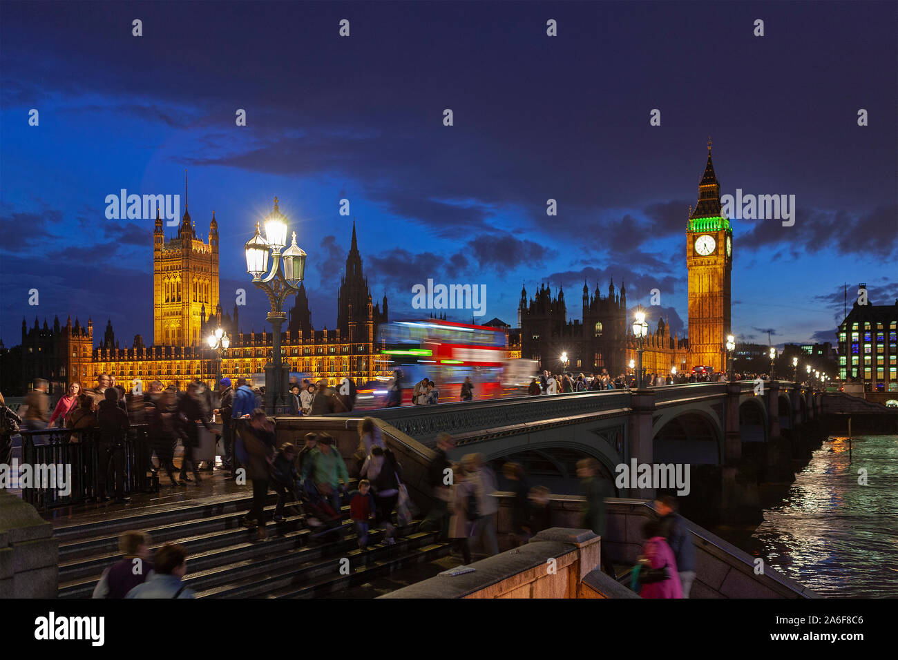 La Casa del Parlamento e dal Big Ben, Londra, Gran Bretagna. Foto Stock