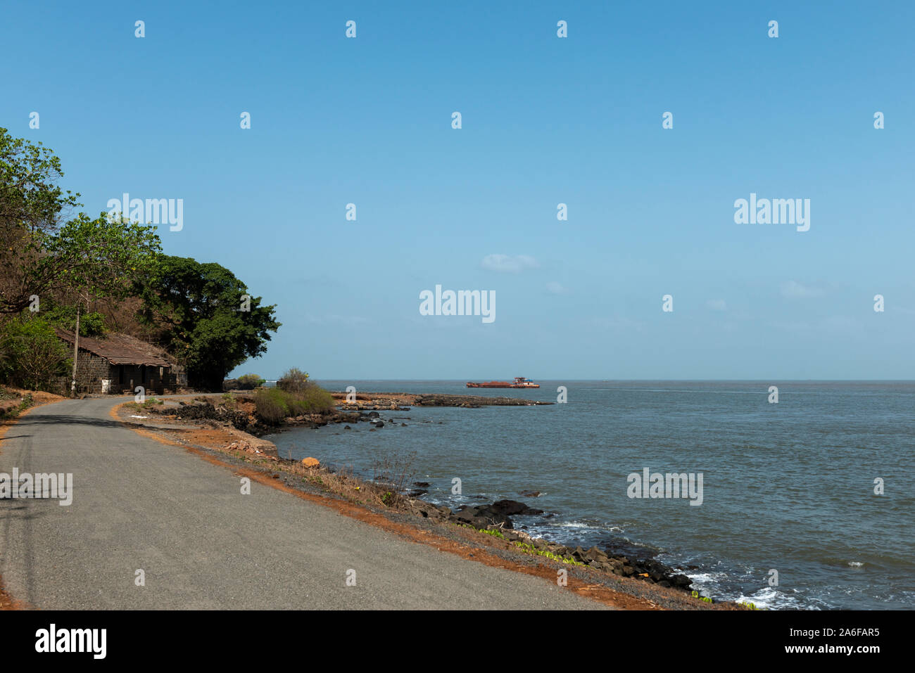 Strada di Velas Beach,Raigad,Maharashtra, India Foto Stock