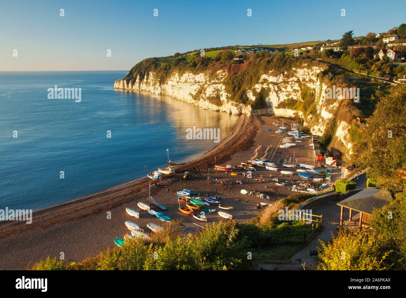 Birra, Jurassic Coast Sito Patrimonio Mondiale, Devon, Inghilterra Foto Stock