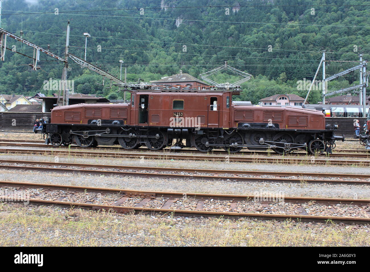 Krokodil Lokomotive Ce 6/8 II di Erstfeld Foto Stock