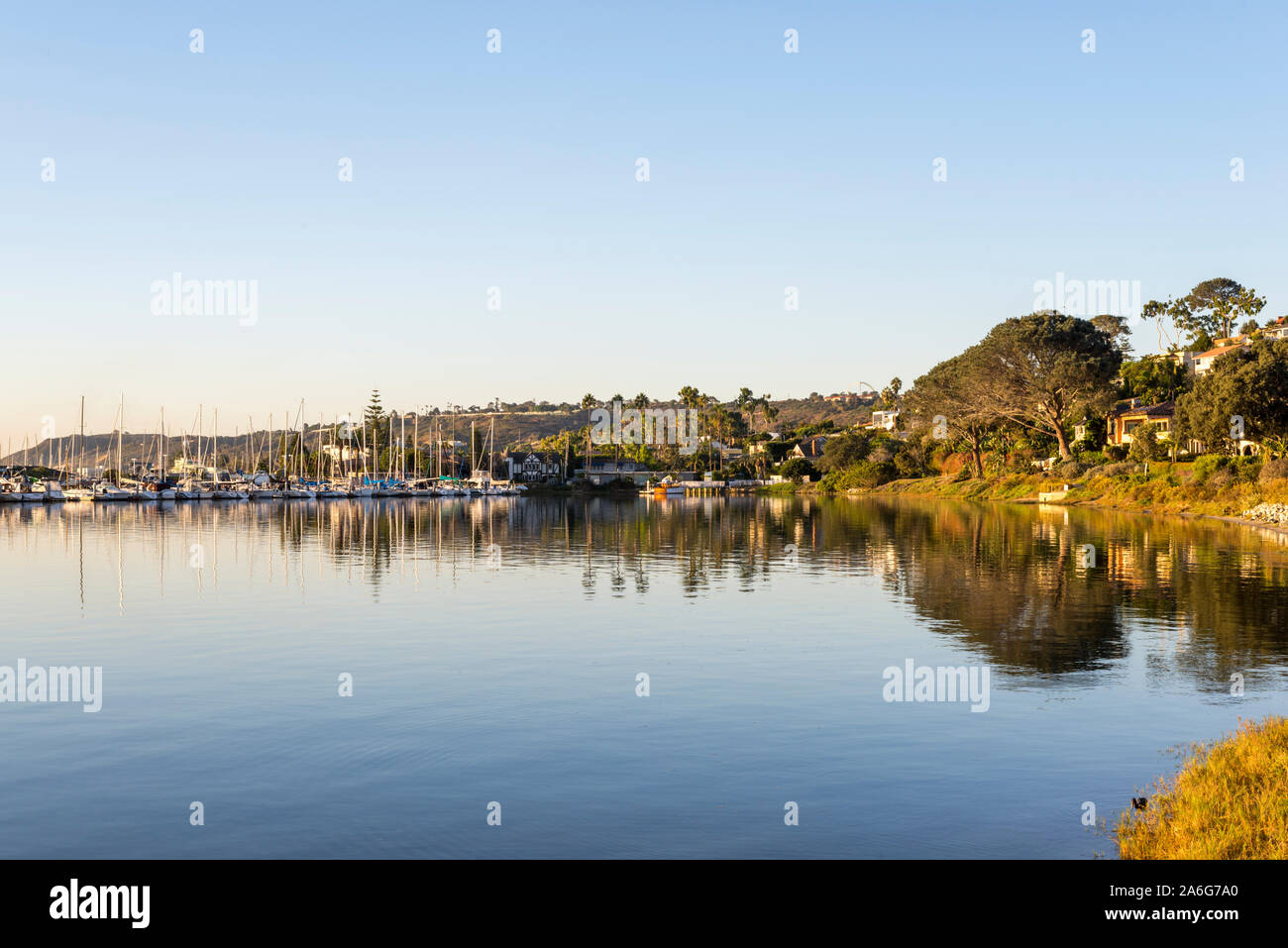 Porto scena fotografata da La Playa, che è un quartiere bayfront nel punto Loma comunità di San Diego, California. Foto Stock