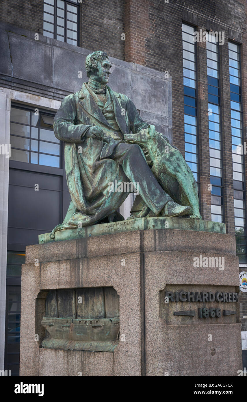 Richard Green statua in legno di pioppo Foto Stock