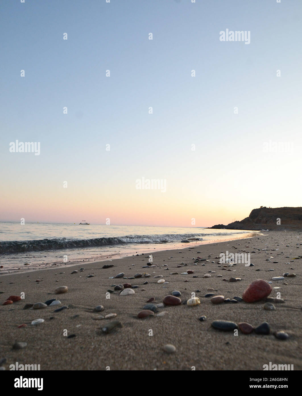 Spiaggia tranquilla, Lindos, Rodi, Grecia Foto Stock