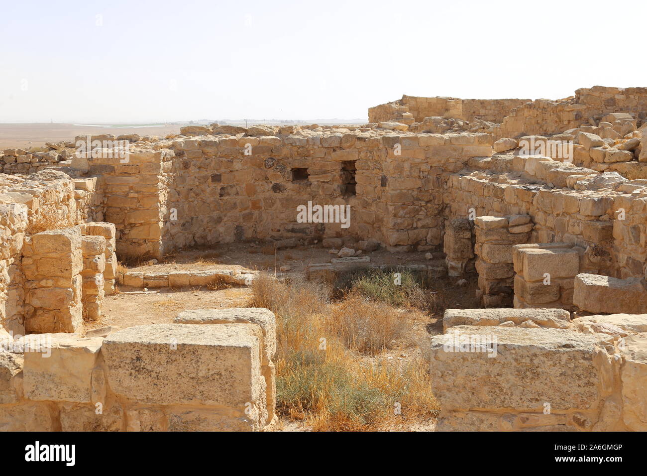 Cappella dei pavoni, Umm Ar Rasas, patrimonio dell'umanità dell'UNESCO, Governatorato di Amman, Giordania, Medio Oriente Foto Stock