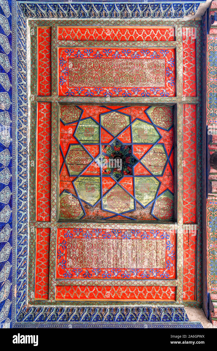 Khan Palace Tash-Khauli o pietra palce, un harem per mogli e concubine a Khiva, Uzbekistan. Foto Stock