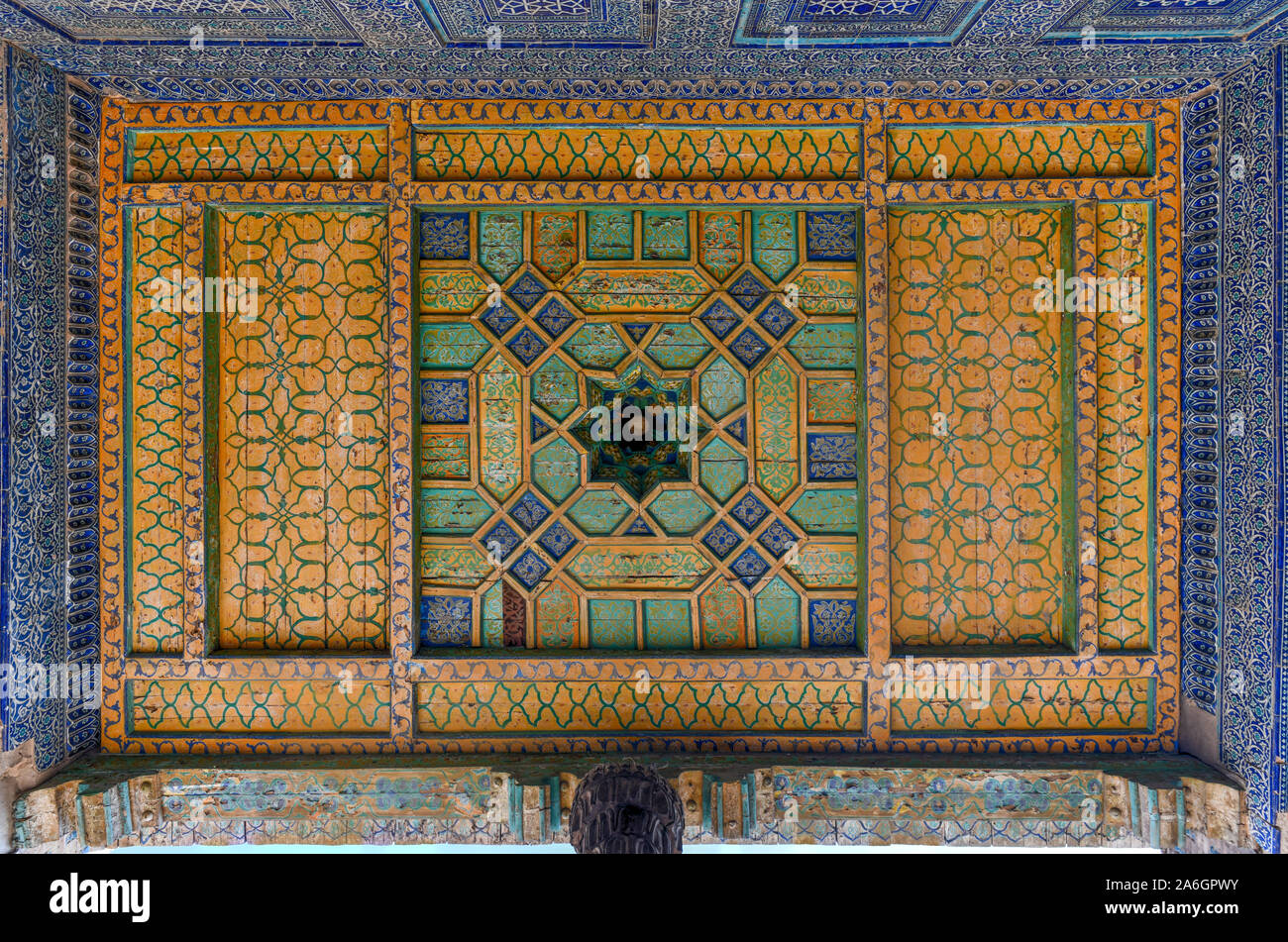 Khan Palace Tash-Khauli o pietra palce, un harem per mogli e concubine a Khiva, Uzbekistan. Foto Stock