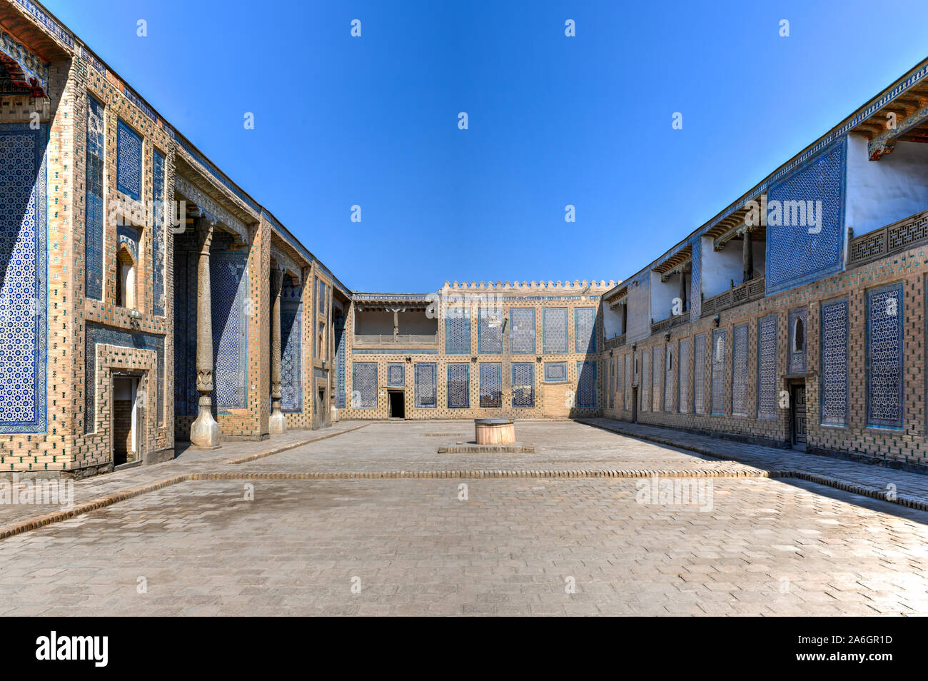Khan Palace Tash-Khauli o pietra palce, un harem per mogli e concubine a Khiva, Uzbekistan. Foto Stock