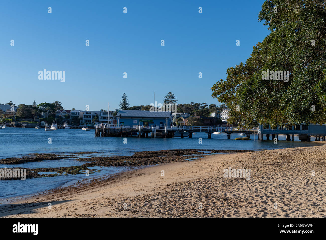 Sydney, NSW, Australia-Oct 20, 2019: vista sulla spiaggia di Watsons, Australia il più antico villaggio di pescatori e una fiorente ingresso locale popolare con sp Foto Stock