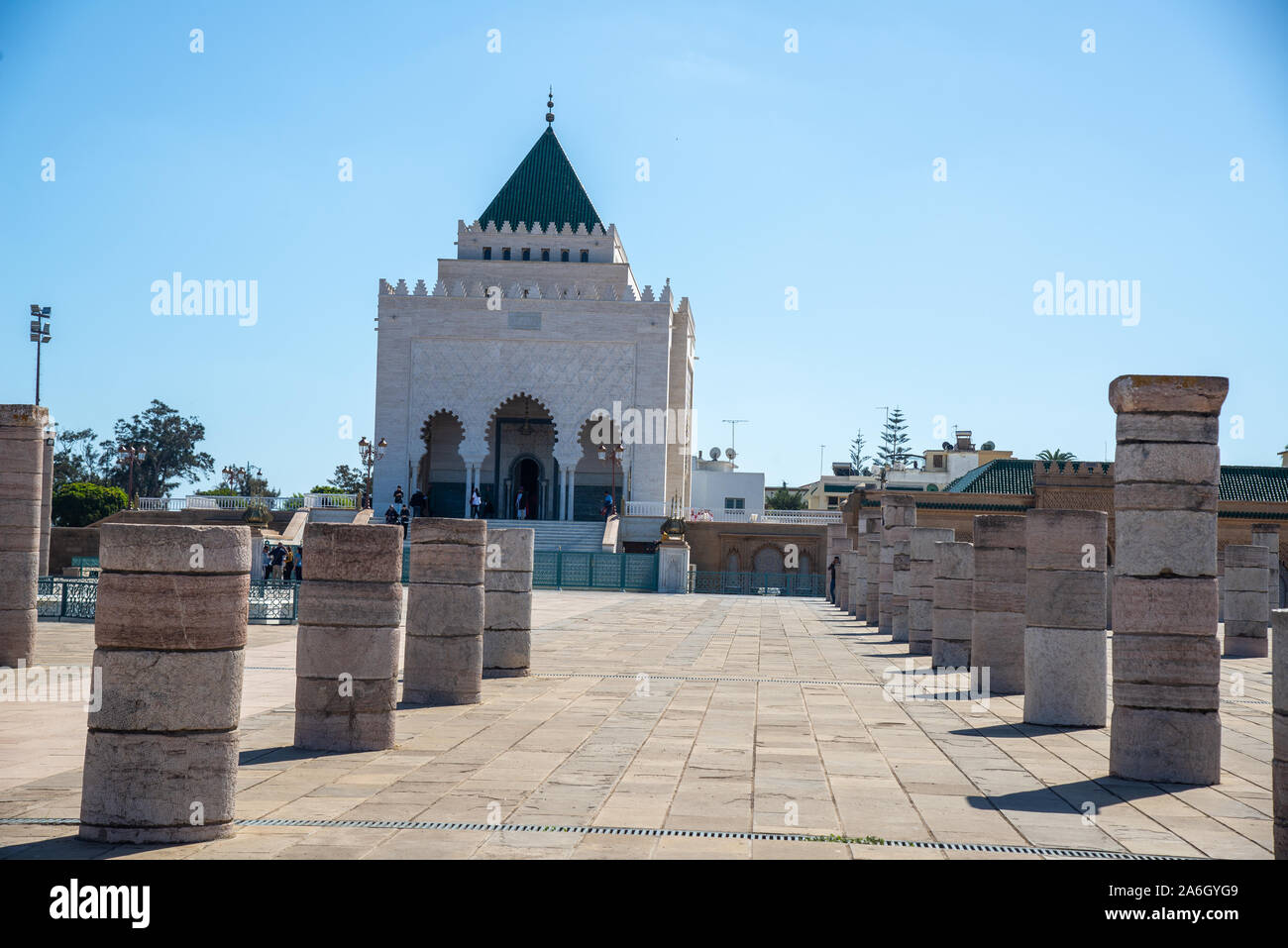 Mausoleo di Mohammed V di Rabat, Marocco Foto Stock