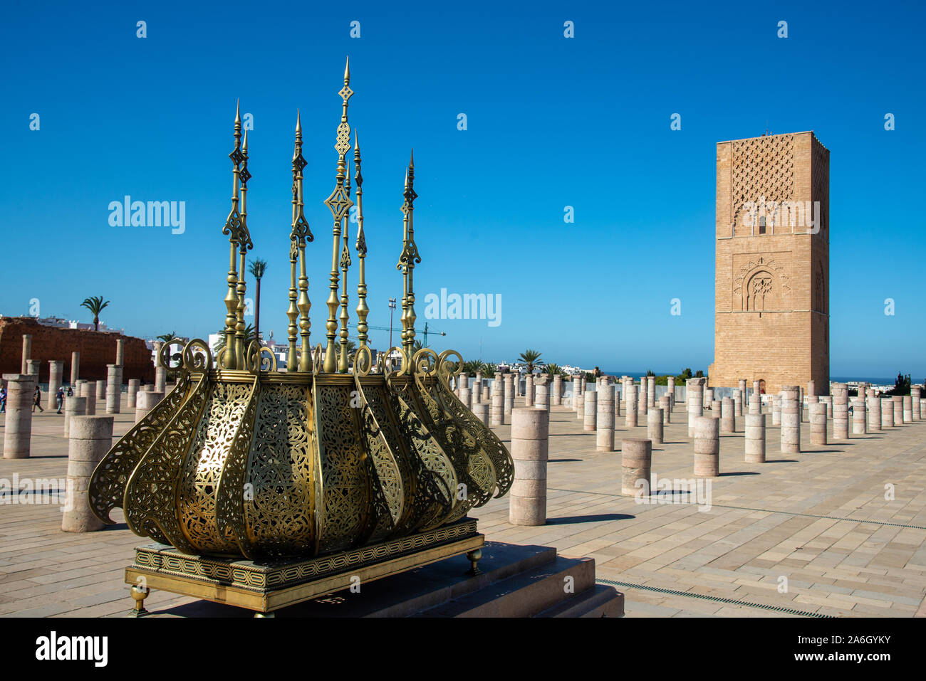 Vecchia Torre Hassan a Rabat, Marocco Foto Stock