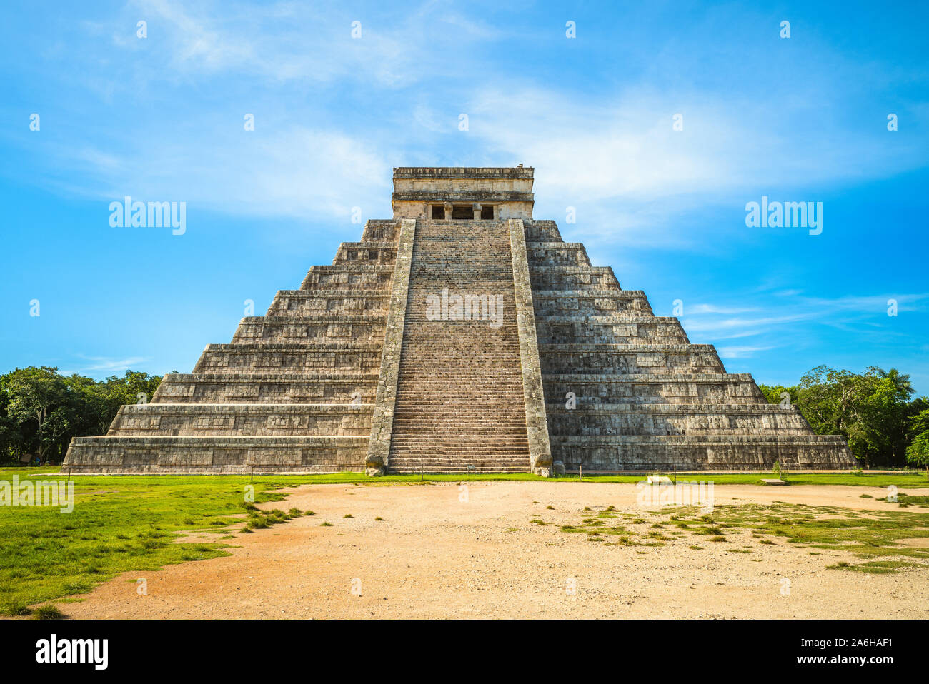 El Castillo, Tempio di Kukulcan, Chichen Itza, Messico Foto Stock