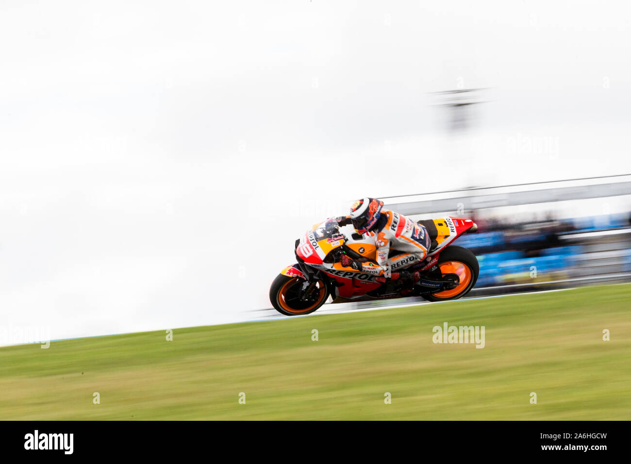 Victoria, Australia. 27 ott 2019. Australian Moto GP, qualifica; il numero 99 il Repsol Honda Team pilota Jorge Lorenzo durante le qualifiche - Editoriale usare carte di credito: Azione Plus immagini di sport/Alamy Live News Foto Stock