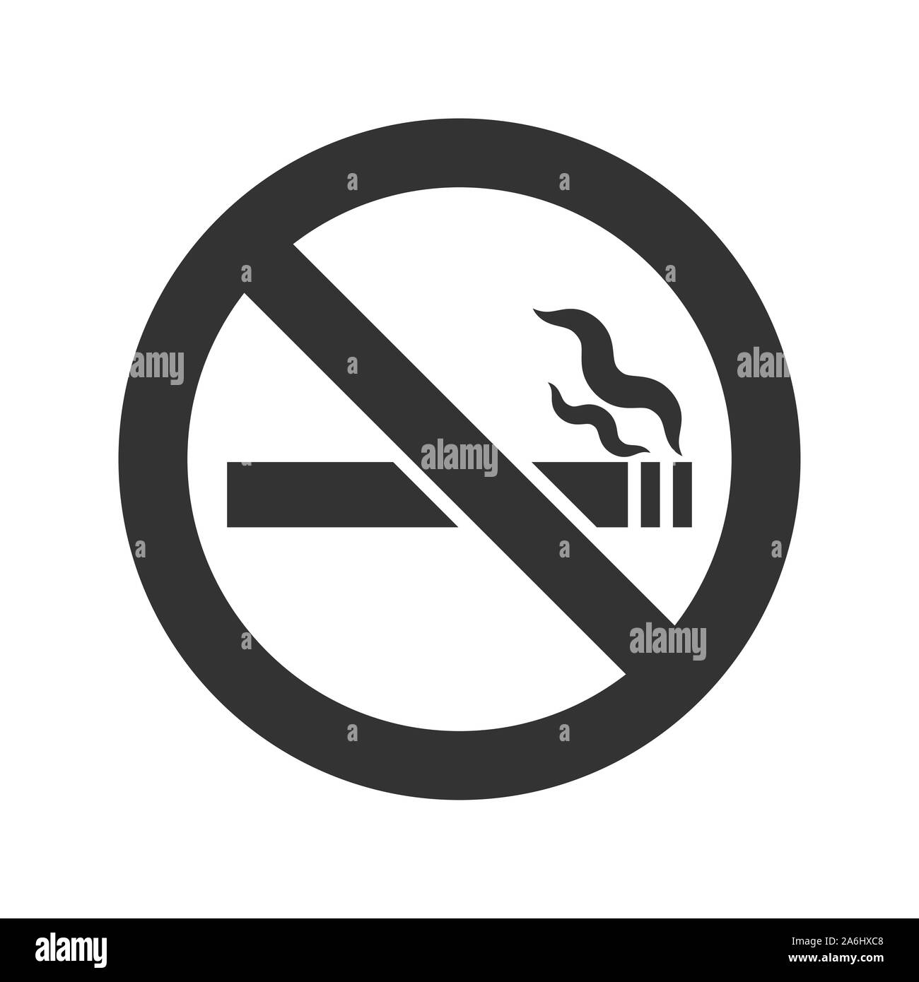 Vietato fumare icona in stile appartamento. Sigaretta illustrazione vettoriale bianco su sfondo isolato. La nicotina la concezione di business. Illustrazione Vettoriale