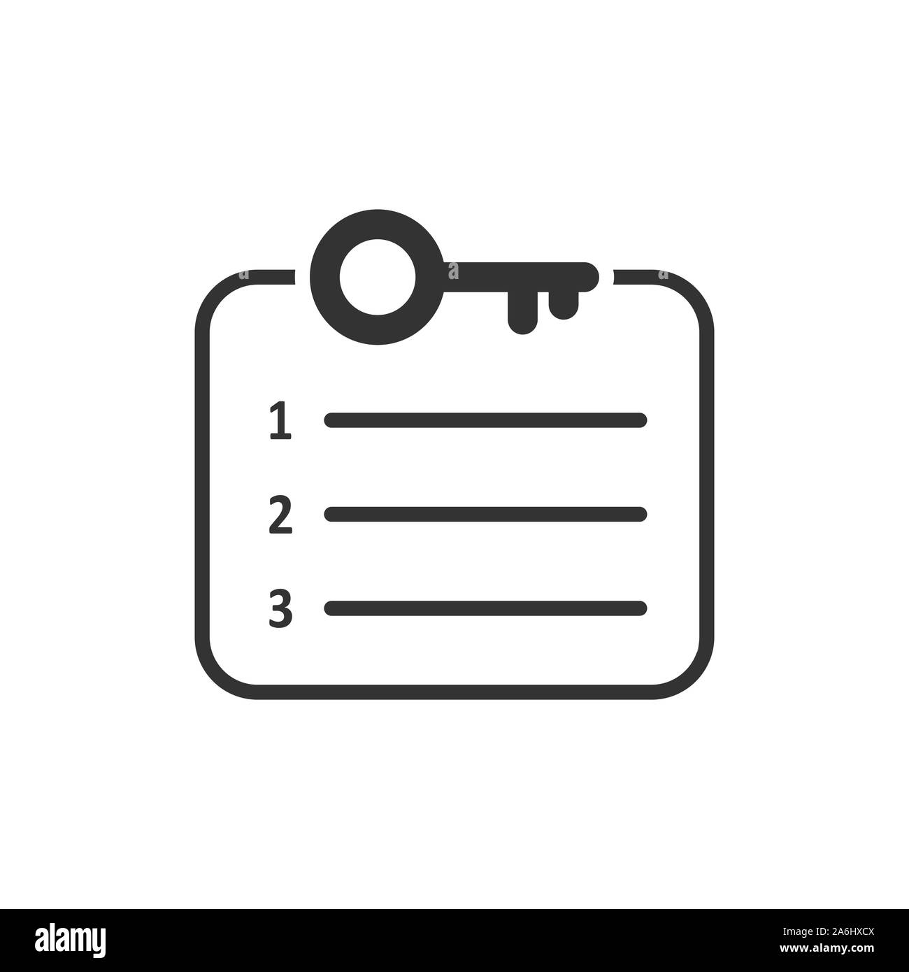 Password icona account in stile appartamento. La parola chiave illustrazione vettoriale bianco su sfondo isolato. La combinazione di tasti la concezione di business. Illustrazione Vettoriale