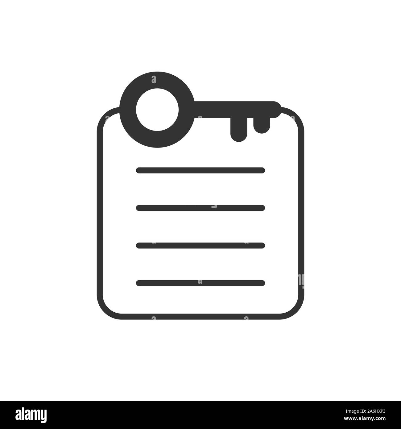 Password icona account in stile appartamento. La parola chiave illustrazione vettoriale bianco su sfondo isolato. La combinazione di tasti la concezione di business. Illustrazione Vettoriale