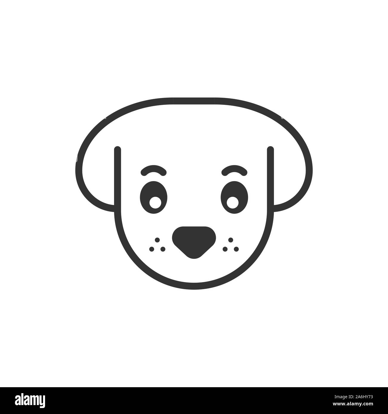 Testa di cane icona in stile appartamento. Carino il pet illustrazione vettoriale bianco su sfondo isolato. Animale concetto di business. Illustrazione Vettoriale