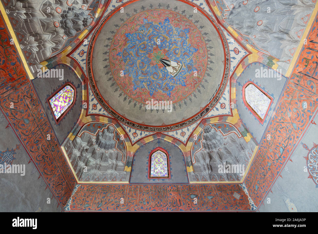 Interno, Shirin Khatun o Şirin Hatun mausoleo, Complesso Muradiye di Bursa, Turchia Foto Stock