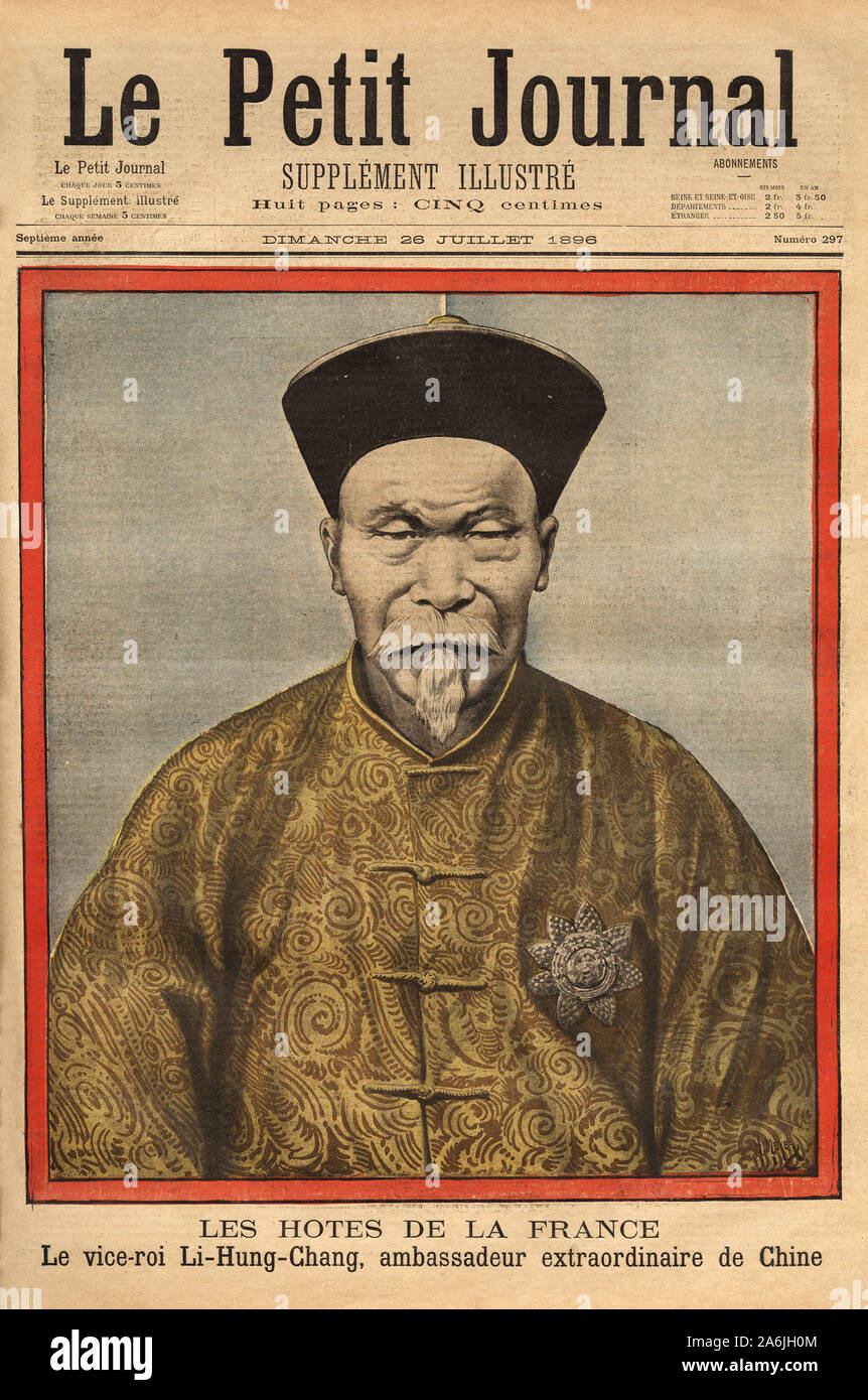 Portrait du vice roi du Petchili, Li Hung Chung, ambassadeur extraordinaire de Chine en France, en visite officielle en 1896. Il rotocalco in "Le petit jou Foto Stock