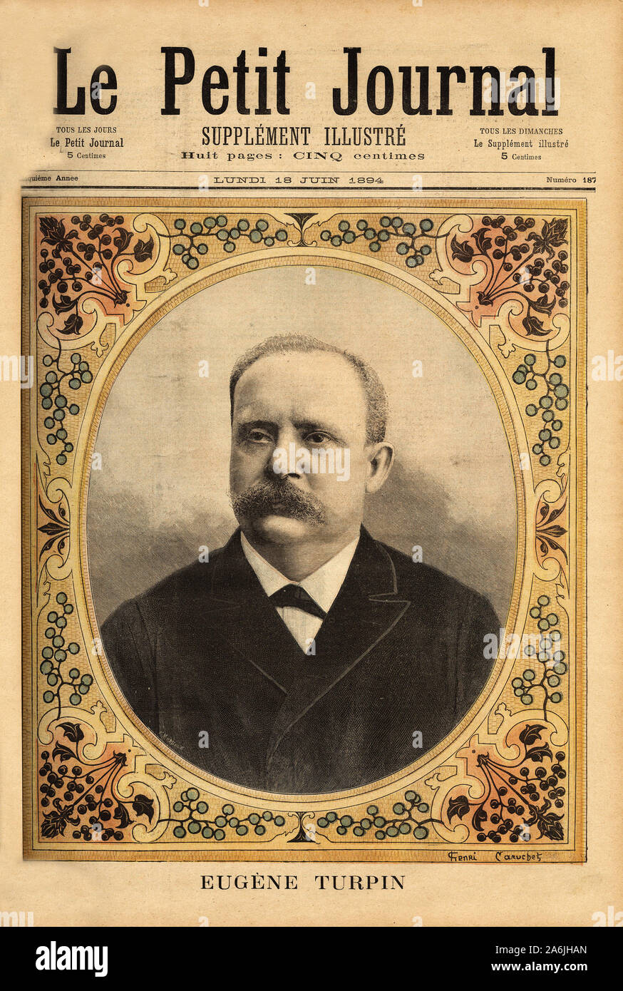 Ritratto d'Eugenio Turpin (1848-1927), chimiste specializzarsi dans les explosifs ( inventeur en 1884 de la melinite ), injustement accusare d'avoir vendu s Foto Stock