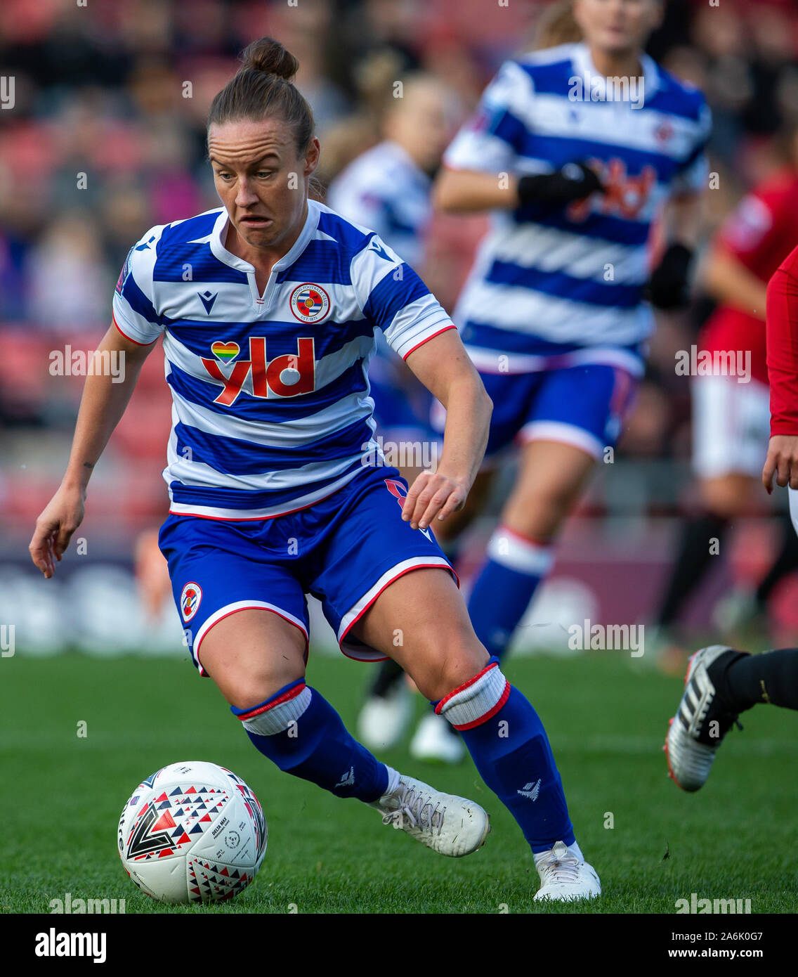 Leigh Sports Village, Lancashire, Regno Unito. 27 ott 2019. Il FA DONNA Super League, Manchester United le donne contro le donne di lettura; Remi Allen di Reading FC donne - Editoriale usare carte di credito: Azione Plus sport/Alamy Live News Foto Stock Leigh Sports Village, Lancashire, Regno Unito. 27 ott 2019. Il FA DONNA Super League, Manchester United le donne contro le donne di lettura; Remi Allen di Reading FC donne - Editoriale usare carte di credito: Azione Plus sport/Alamy Live News Foto Stock