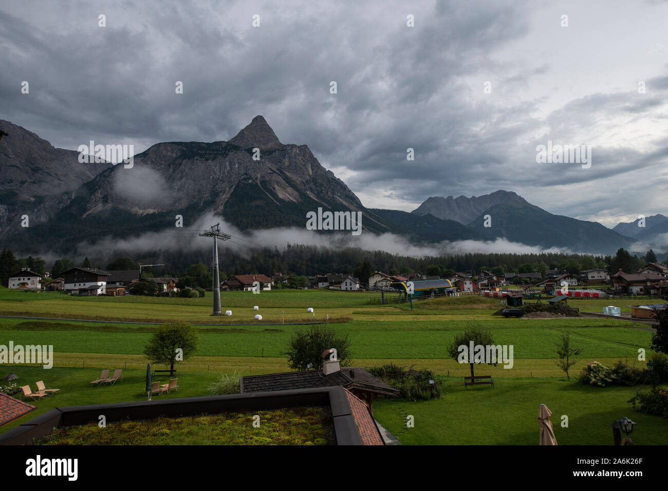 Il Sonnenspitze, Zugspitze Arena, Ehrwald, Austria Foto Stock
