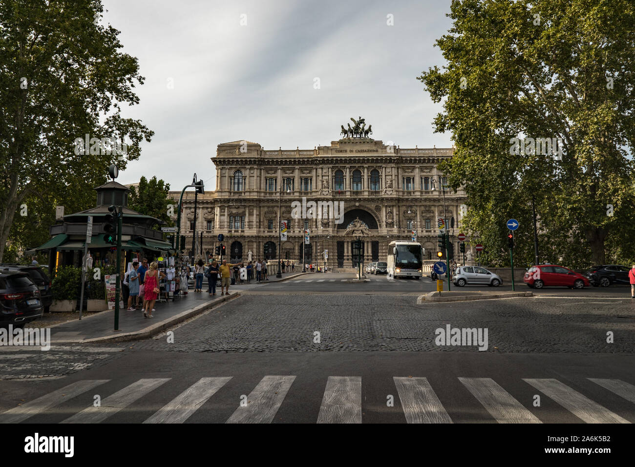 Il Palazzo di Giustizia di Roma. La Corte suprema di cassazione. Esterno del Palazzo di Giustizia in Roma, Italia. Foto Stock