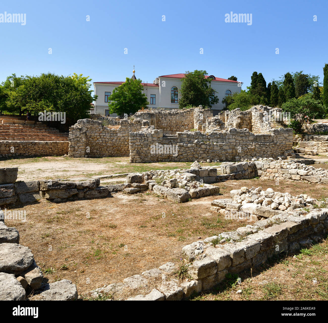 Sebastopoli, Crimea - luglio 3.2019. Il museo del territorio della città antica di Khersones Tavricheskiy Foto Stock