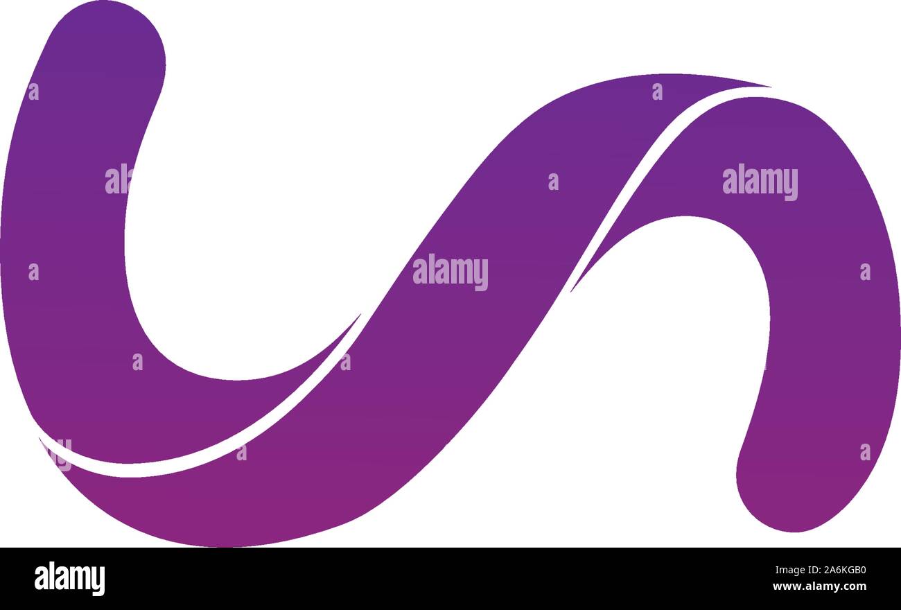 Abstract volteggiano curl logo wave design. Stock illustrazione vettoriale isolati su sfondo bianco Illustrazione Vettoriale